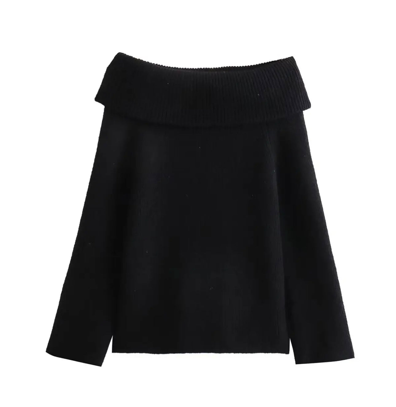 Black shoulder off sweater