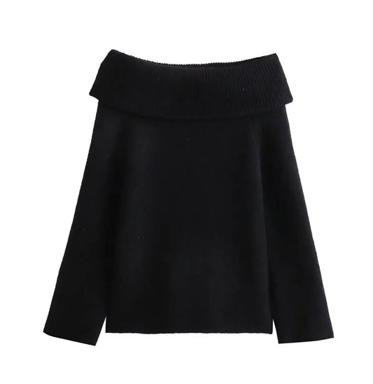 Black shoulder off sweater
