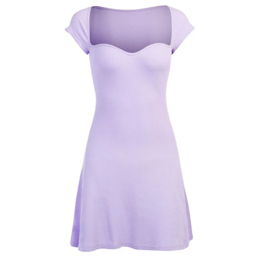 lilac mini skater dress