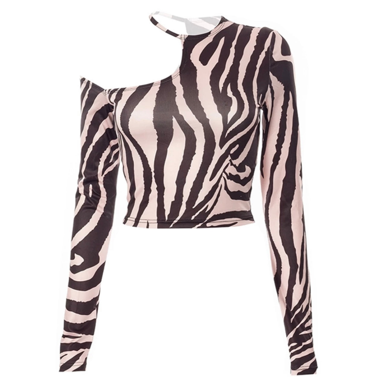 zebra print asymmetrical top